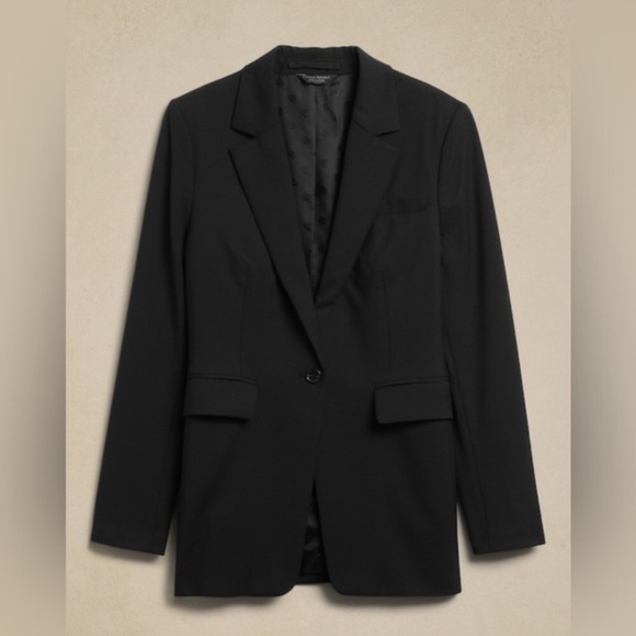 FINAL MARKDOWN! Banana Republic Black Siena Italian Wool Blazer - Multiple 💎 - Picture 8 of 9